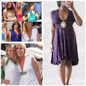 RHOC Sky Dress Purple Medallion Flowy Y2K Gem 💎 Size Small Vintage